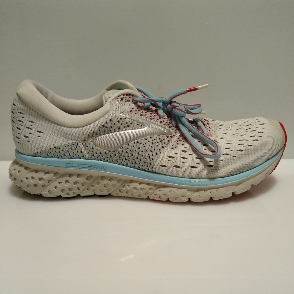 Brooks Womens Glycerin 16 White/Blue/Pink Running